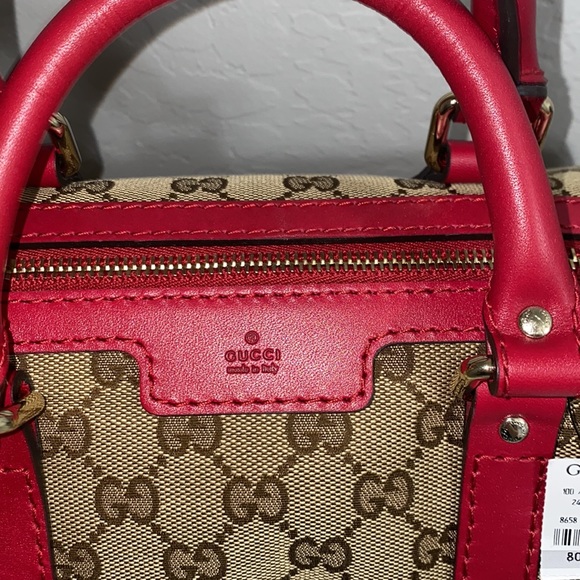 ❣️SOLD❣️GUCCI Gucci Beige/Red GG Joy Boston Bag - Picture 7 of 16